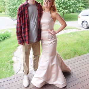 two piece prom dress with pockets